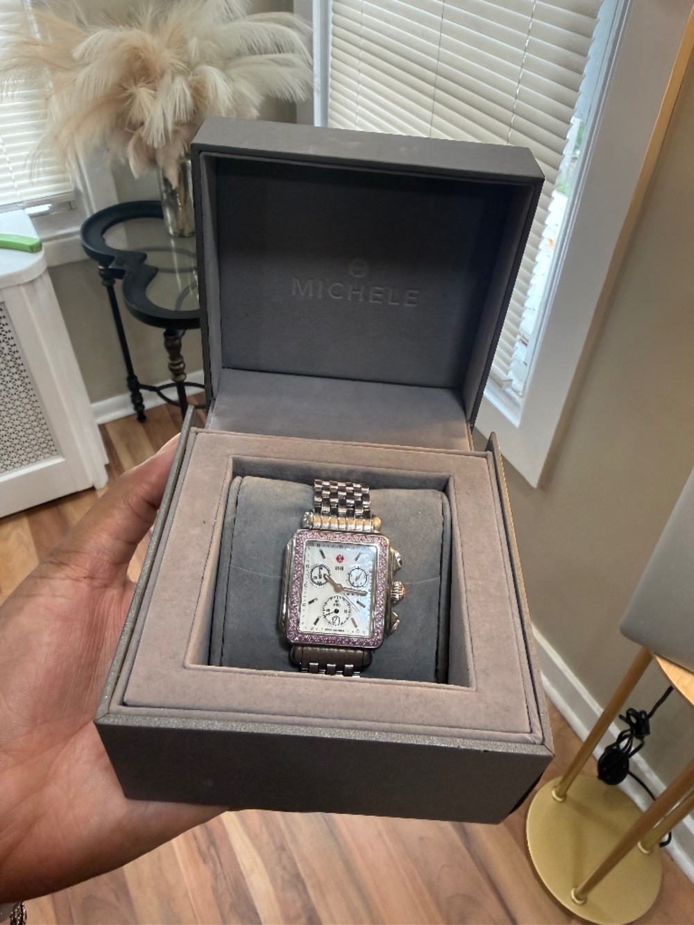 Michele Deco Watch with Pink Sapphires